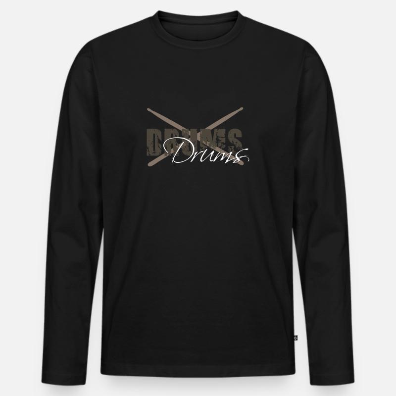 DRUMS5 7632x6480px - Männer Premium Bio Langarmshirt - Schwarz