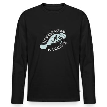 Ich liebe Manatee, Dugongs - Männer Premium Bio Langarmshirt - Schwarz - Vorne - Nico (187cm)