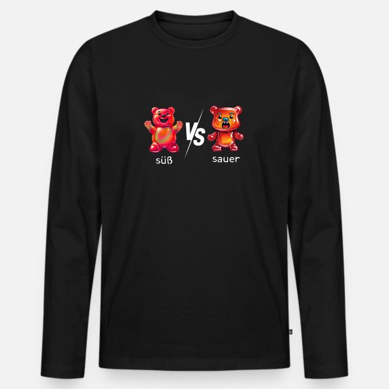 Süßes oder Saueres Gummibären - Männer Premium Bio Langarmshirt - Schwarz