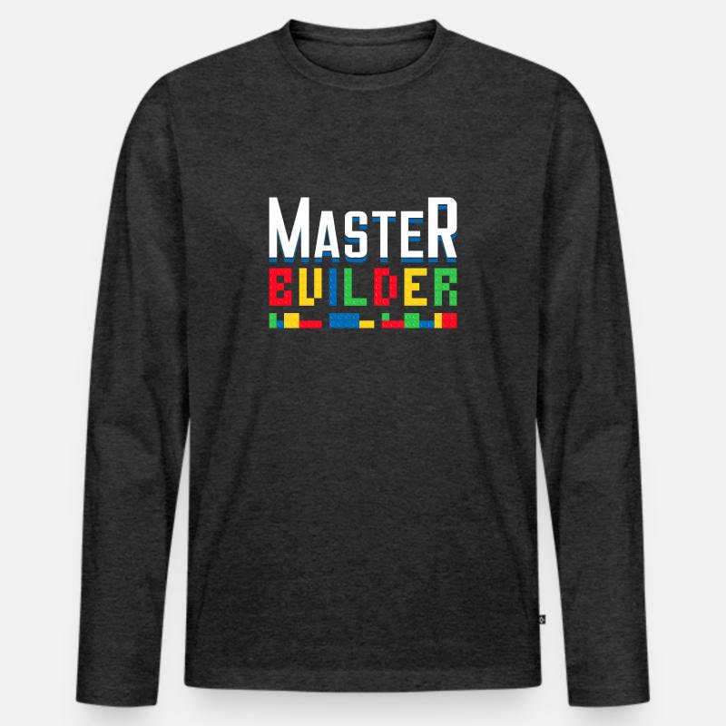 Master Builder Blocs de construction Briques Constructeurs Jouets T-shirt manches longues Premium bio Homme