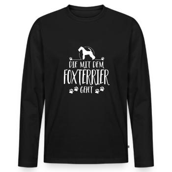 DIE MIT FOXTERRIER Hundespruch Hund Hunde - Männer Premium Bio Langarmshirt - Schwarz - Vorne - Nico (187cm)