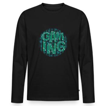 Gaming-Szene-digital - Männer Premium Bio Langarmshirt - Schwarz - Vorne - Nico (187cm)