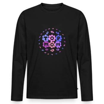 Top-Mom purple-colourful - Männer Premium Bio Langarmshirt - Schwarz - Vorne - Nico (187cm)