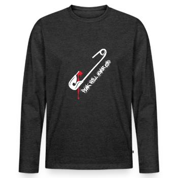Punk Will Never Die (Safety-Pin-Edition) - Männer Premium Bio Langarmshirt - Anthrazit meliert - Vorne - Nico (187cm)