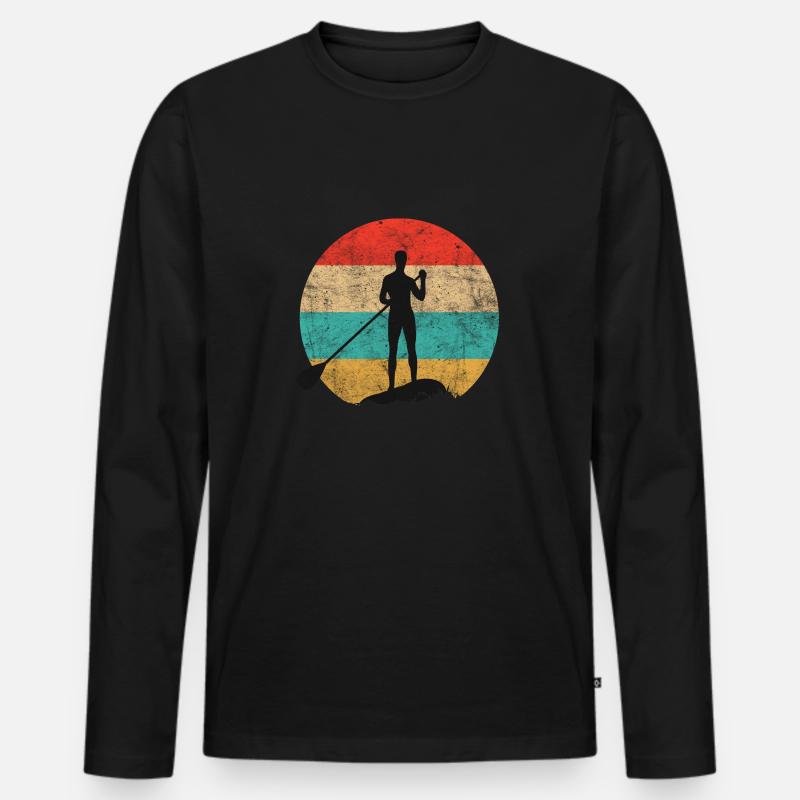 paddeln mit brett - Männer Premium Bio Langarmshirt - Schwarz