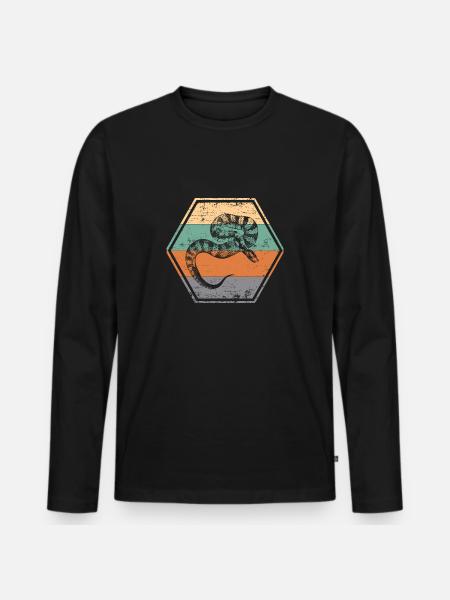 Snake - Men's Premium Organic Long Sleeve Shirt - black