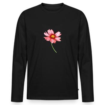 Blume - Männer Premium Bio Langarmshirt - Schwarz - Vorne - Nico (187cm)