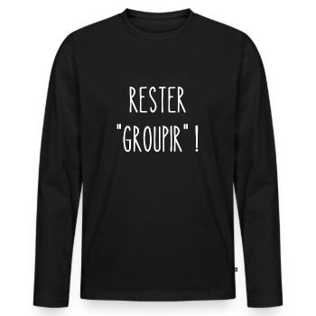 rester groupir - T-shirt manches longues Premium bio Homme - noir - Devant - Nico (187cm)