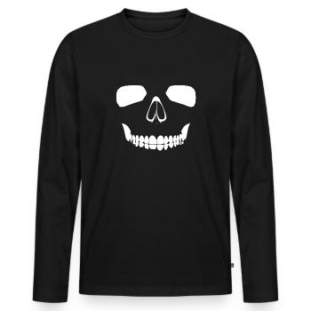 Cosmic Mirror Dark Laughter - Men's Premium Organic Long Sleeve Shirt - black - Front - Nico (187cm)