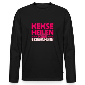 Kekse Heilen Keine Beziehungen - Männer Premium Bio Langarmshirt - Schwarz - Vorne - Nico (187cm)