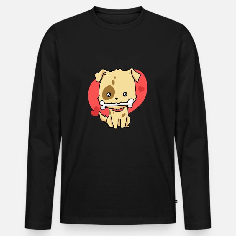 Hund - Männer Premium Bio Langarmshirt - Schwarz