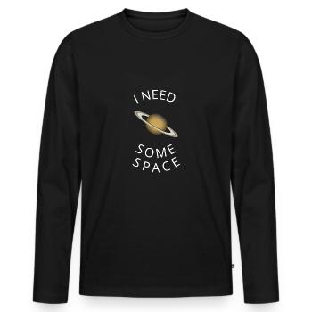 Saturne - T-shirt manches longues Premium bio Homme - noir - Devant - Nico (187cm)