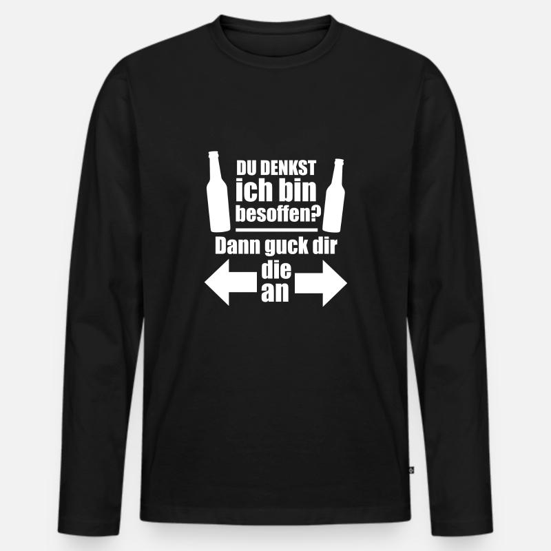 Ich bin nicht betrunken - Männer Premium Bio Langarmshirt - Schwarz