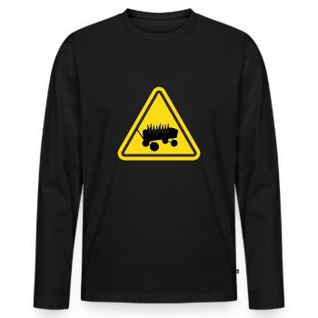 Attention Bollerwagen Tour Fête des Pères Bières Beuverie Tour - T-shirt manches longues Premium bio Homme - noir - Devant - Nico (187cm)