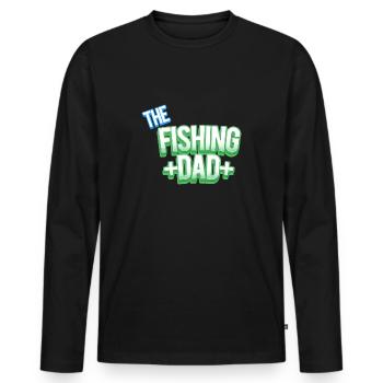 Le père pêcheur - Papa Lustig - T-shirt manches longues Premium bio Homme - noir - Devant - Nico (187cm)