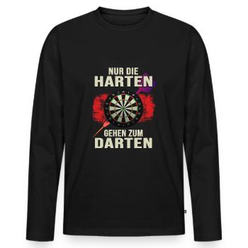 Dart Dartspieler Dartpfeil darten Dartscheibe - Männer Premium Bio Langarmshirt - Schwarz - Vorne - Nico (187cm)