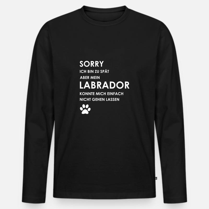 Labrador - Männer Premium Bio Langarmshirt - Schwarz