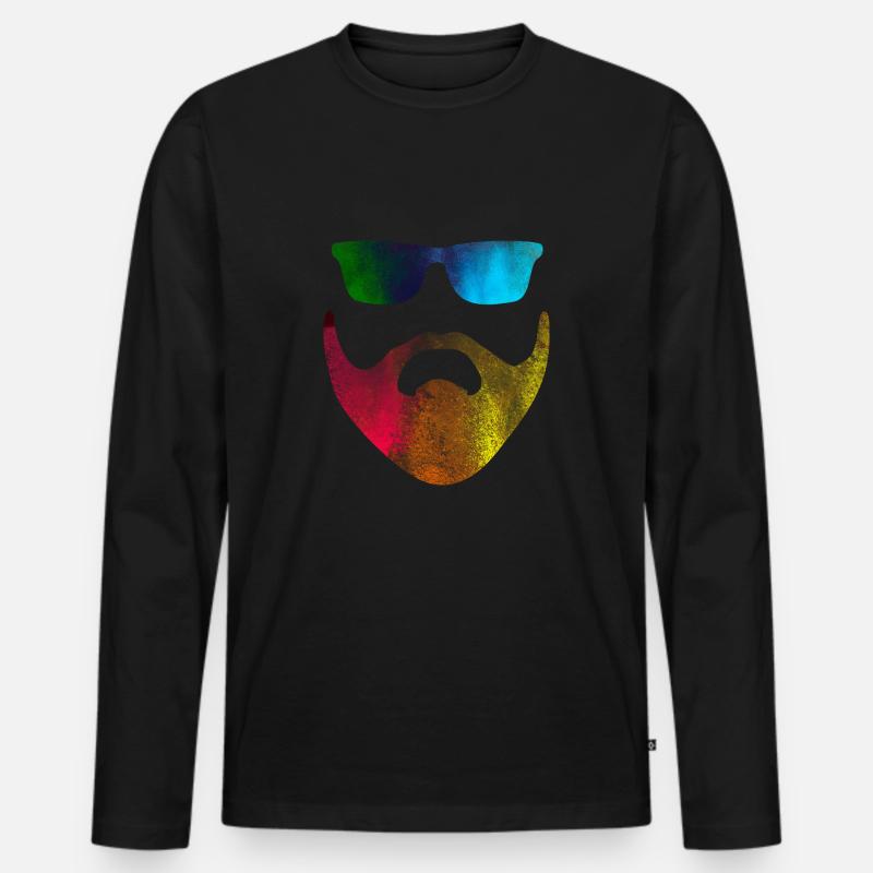 Hipster bunt - Männer Premium Bio Langarmshirt - Schwarz