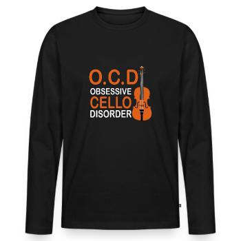 Trouble obsessionnel du violoncelle TOC - T-shirt manches longues Premium bio Homme - noir - Devant - Nico (187cm)