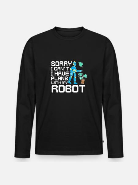 Robot Robotics - Men's Premium Organic Long Sleeve Shirt - black