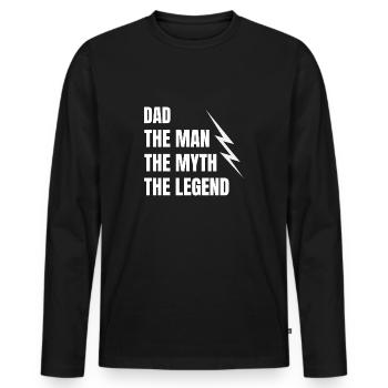 Dad Father's Day - Men's Premium Organic Long Sleeve Shirt - black - Front - Nico (187cm)