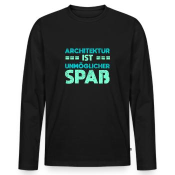 Architektur Ist Unmöglicher Spaß - Männer Premium Bio Langarmshirt - Schwarz - Vorne - Nico (187cm)