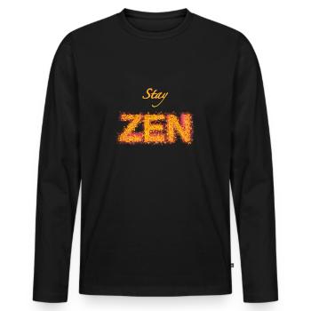 ZEN - Men's Premium Organic Long Sleeve Shirt - black - Front - Nico (187cm)