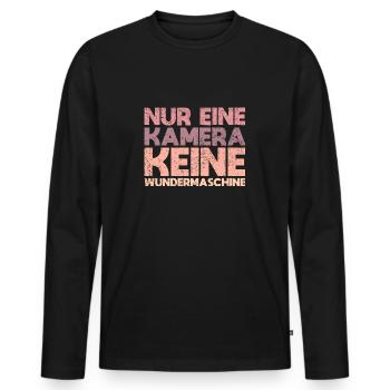 Nur Eine Kamera, Keine Wundermaschine - Männer Premium Bio Langarmshirt - Schwarz - Vorne - Nico (187cm)