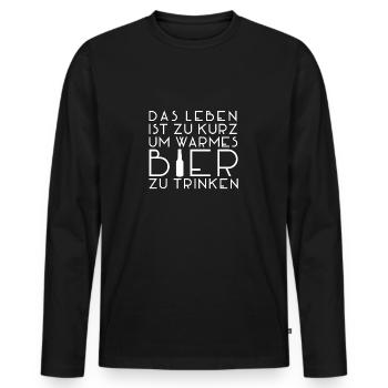 Bier Trinkspruch Saufspruch Trinken Party - Männer Premium Bio Langarmshirt - Schwarz - Vorne - Nico (187cm)