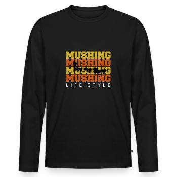 mushing life style - Men's Premium Organic Long Sleeve Shirt - black - Front - Nico (187cm)