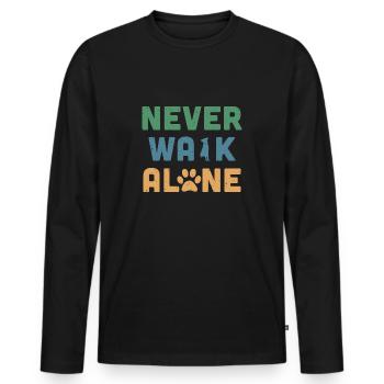 Never Walk Alone - T-shirt manches longues Premium bio Homme - noir - Devant - Nico (187cm)
