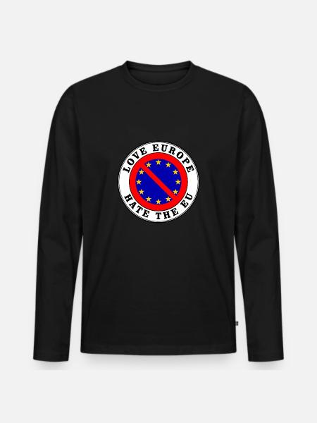Anti eu - love europe hate the eu - Premium økologisk langærmet T-shirt til mænd - sort