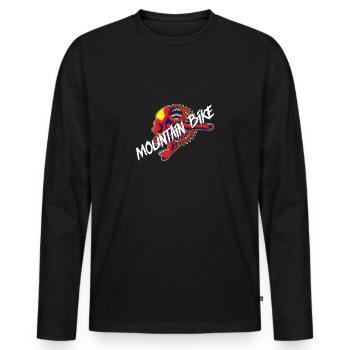 Pédales de crâne de vélo de vélo de montagne - T-shirt manches longues Premium bio Homme - noir - Devant - Nico (187cm)