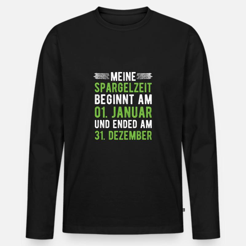 Spargelzeit Spargel Fan - Männer Premium Bio Langarmshirt - Schwarz