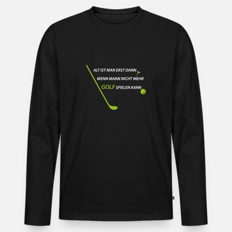 Golf Sport Geschenk Hole - Männer Premium Bio Langarmshirt - Schwarz