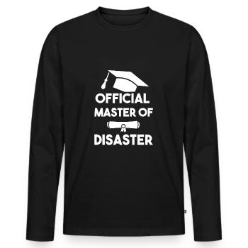 Master Of Disaster Uni Diplômé master uni - T-shirt manches longues Premium bio Homme - noir - Devant - Nico (187cm)