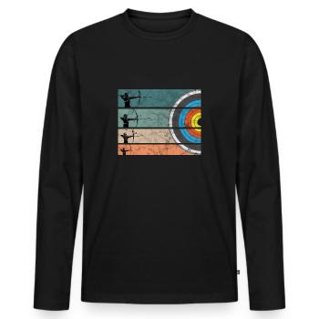 Bogenschiessen Bogenschütze Bogen Pfeil Langbogen - Männer Premium Bio Langarmshirt - Schwarz - Vorne - Nico (187cm)