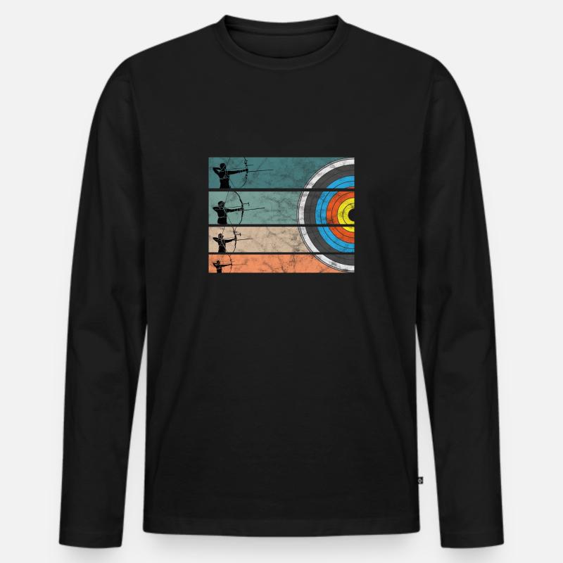 Bogenschiessen Bogenschütze Bogen Pfeil Langbogen - Männer Premium Bio Langarmshirt - Schwarz