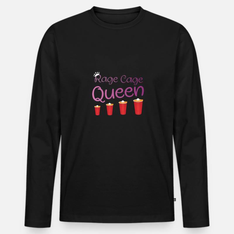 Rage Cage Queen Trinkspiel - Männer Premium Bio Langarmshirt - Schwarz