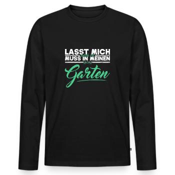 lasst mich durch ich muss in meinen garten gärtner - Männer Premium Bio Langarmshirt - Schwarz - Vorne - Nico (187cm)