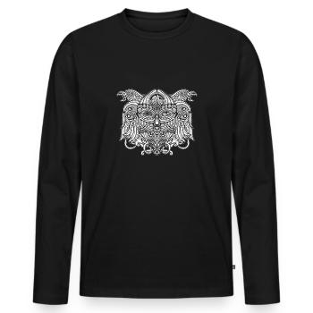 Odin - T-shirt manches longues Premium bio Homme - noir - Devant - Nico (187cm)
