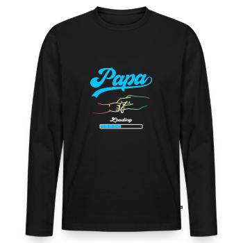 Papa Loading Vater Väter Vatertag - Männer Premium Bio Langarmshirt - Schwarz - Vorne - Nico (187cm)