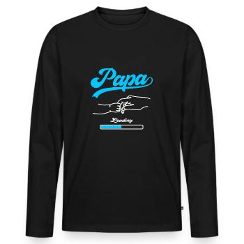 Papa Loading Vater Väter Vatertag - Männer Premium Bio Langarmshirt - Schwarz - Vorne - Nico (187cm)