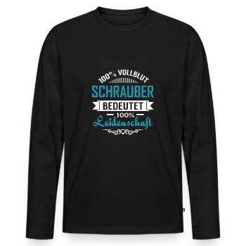 KFZ Mechatroniker - Männer Premium Bio Langarmshirt - Schwarz - Vorne - Nico (187cm)
