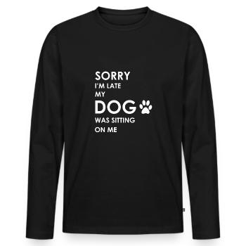 Chiens, chiens, chiens, propriétaire de chiens - T-shirt manches longues Premium bio Homme - noir - Devant - Nico (187cm)