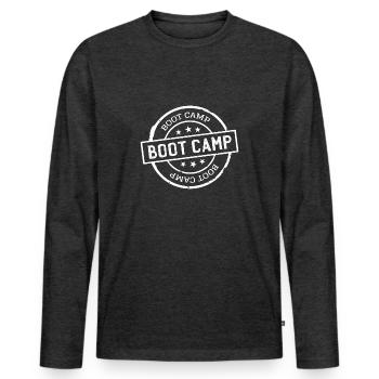 Bootcamp training camp basic training US military - Men's Premium Organic Long Sleeve Shirt - heather anthracite - Front - Nico (187cm)