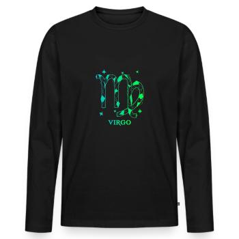 Vierge - T-shirt manches longues Premium bio Homme - noir - Devant - Nico (187cm)