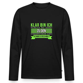Embarrassant compétence de base du gendre motif - T-shirt manches longues Premium bio Homme - noir - Devant - Nico (187cm)