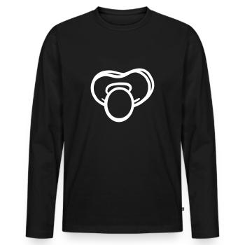 Tétine Vector - T-shirt manches longues Premium bio Homme - noir - Devant - Nico (187cm)