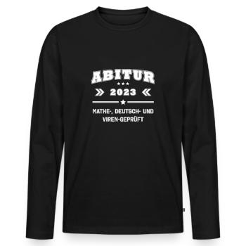 Abitur 2023 Abi Geschenk lustig Abiturienten Shirt - Männer Premium Bio Langarmshirt - Schwarz - Vorne - Nico (187cm)